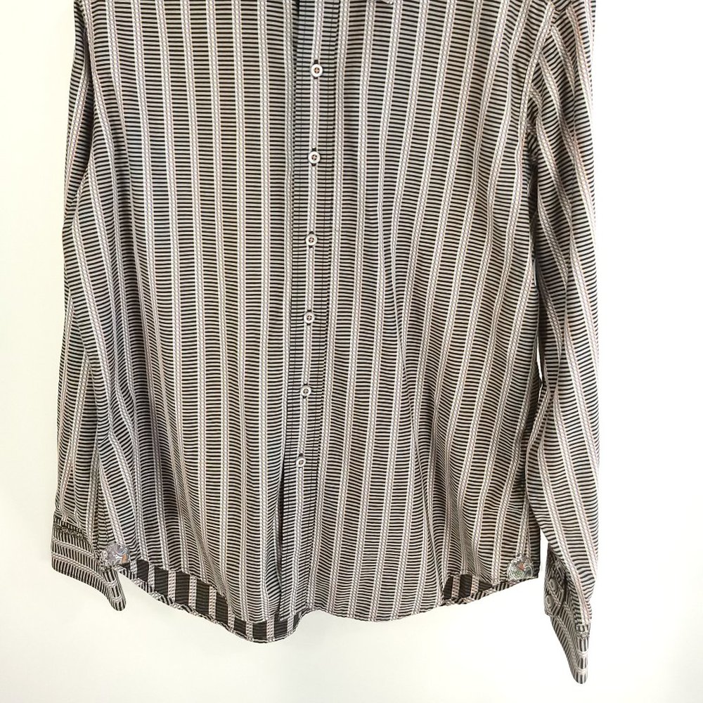 Robert Graham Shirt Men's Large Classic Fit Multicolor Stripes Button Front - Picture 2 of 12